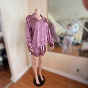 Auden Mauve Satin Pajama Set